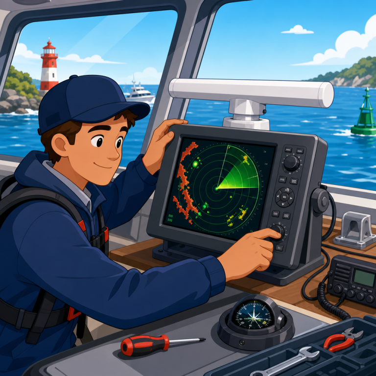 Marine Radar System Setup for Safe Boat Navigation